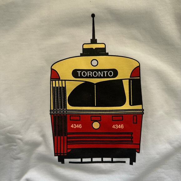 Vintage 90s Toronto Transit TTC Streetcar sweatshirt Size XL Made in Canada - Picture 4 of 6